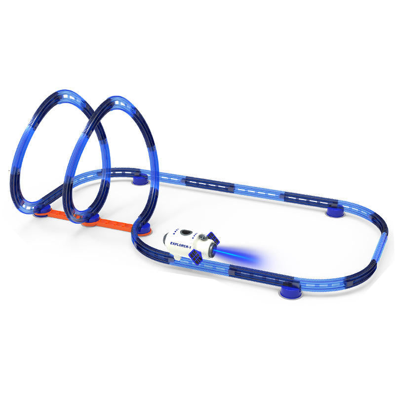 Space Spray Building Block Electric Track Space Building Track Vehicle Toy